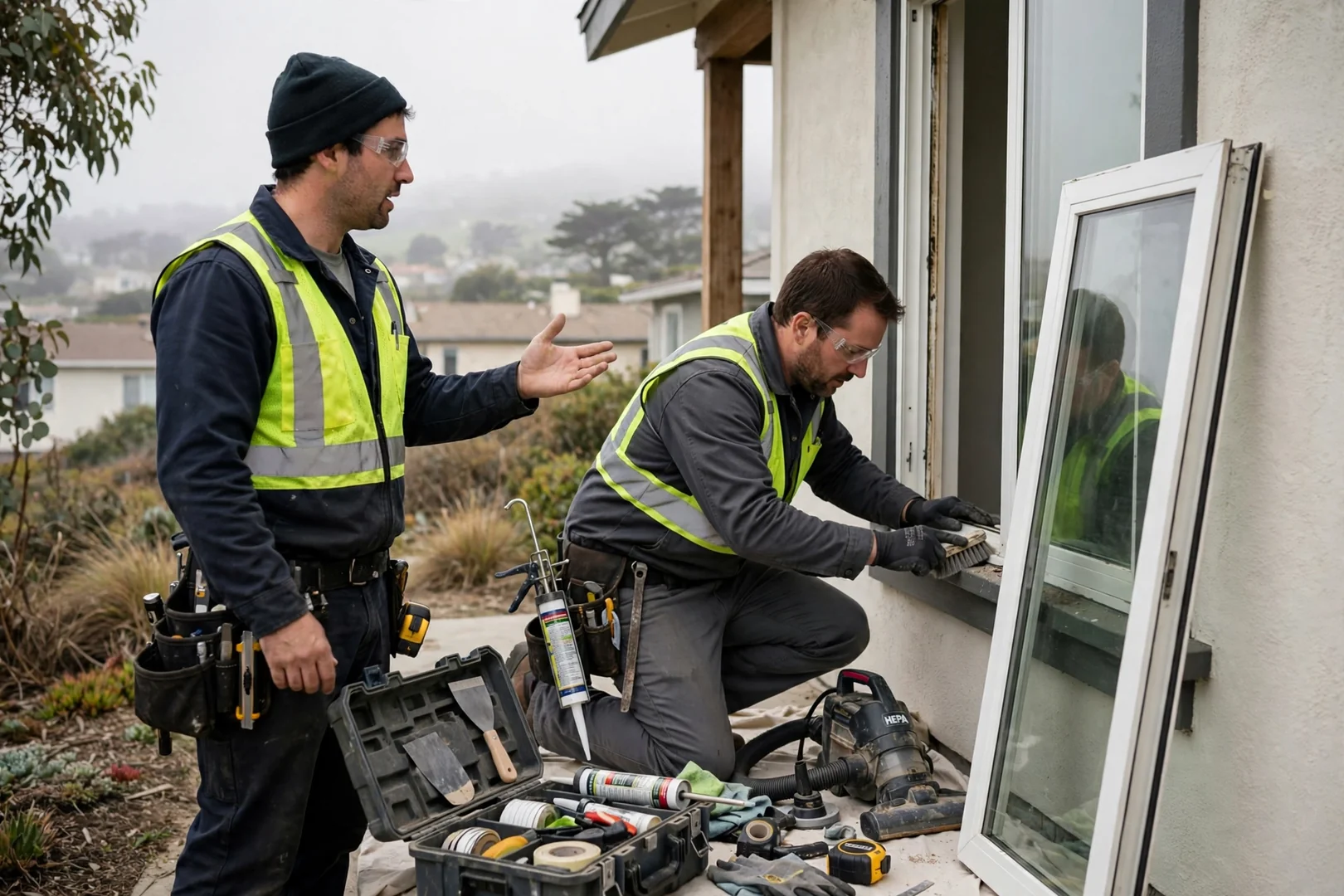 Measuring a casement window opening before replacement