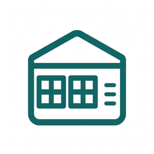 Simple icon representing window replacement planning and scheduled property upkeep